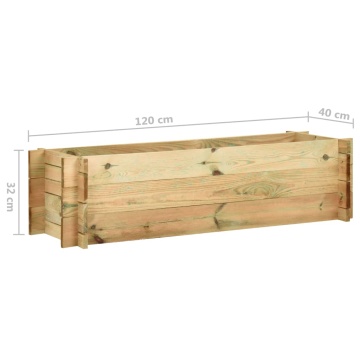 Strat înălțat legume grădină, 120 cm, lemn de pin tratat - Img 5
