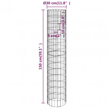 Straturi înălțate gabion 4 buc. Ø30x50/100/150/200 cm circulare - Img 6