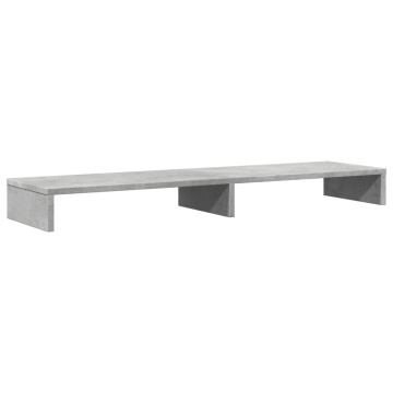 Suport de monitor, gri beton, 100x27x10 cm, lemn prelucrat - Img 2