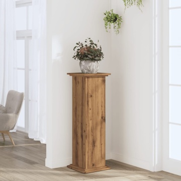 Suport de plante stejar artizanal, 33x33x100 cm, lemn prelucrat - Img 1