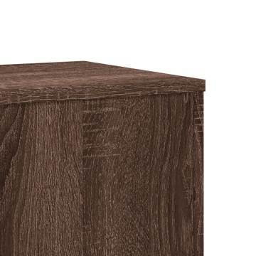 Suport de plante, stejar maro, 33x33x100 cm, lemn prelucrat - Img 6