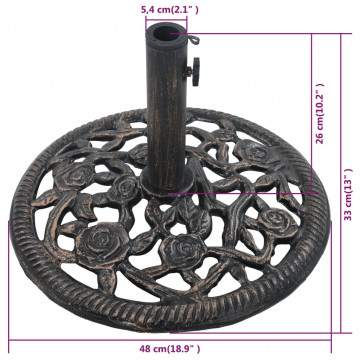 Suport de umbrelă, bronz, 12 kg, fontă, 48 cm - Img 7