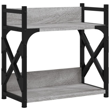 Suport imprimantă 2 niveluri gri sonoma 40x20x40 cm lemn - Img 2