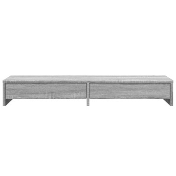 Suport monitor cu sertare sonoma gri 100x27x15cm lemn prelucrat - Img 4