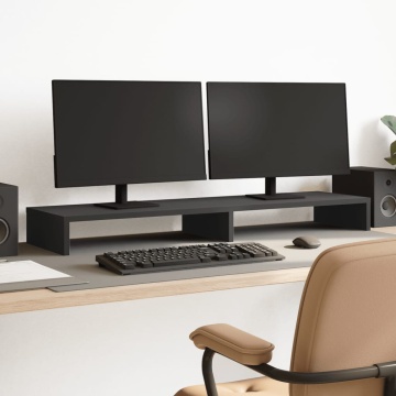 Suport monitor, negru, 100x27x10 cm, lemn prelucrat - Img 1