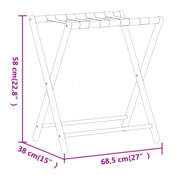 Suport pentru bagaje 68,5x38x58 cm bambus - Img 6