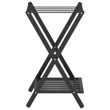 Suport pentru bagaje, negru, 68x38x58 cm, bambus - Img 4