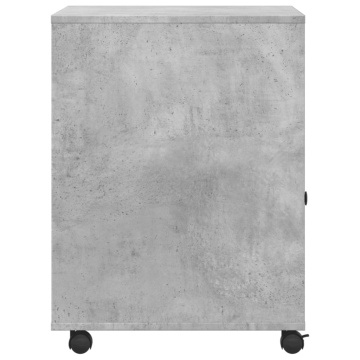Suport pentru imprimantă cu roți, gri beton, 60x50x67 cm - Img 5