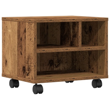 Suport pentru imprimantă cu roți Lemn vechi 41x32x33,5 cm - Img 2