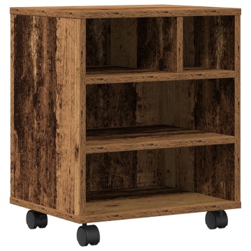 Suport pentru imprimantă cu roți Lemn vechi 41x32x48 cm - Img 2