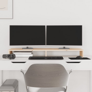 Suport pentru monitor, 100x27x10 cm, lemn masiv de pin - Img 1