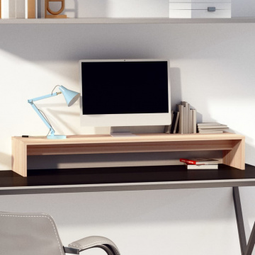 Suport pentru monitor, 100x27x15 cm, lemn masiv de pin - Img 1