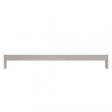 Suport pentru monitor, alb, 100x27x15 cm, lemn masiv pin - Img 8