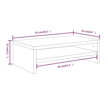 Suport pentru monitor gri sonoma 42x24x13 cm lemn prelucrat - Img 5