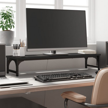 Suport pentru monitor, negru, 85x23x15,5 cm, lemn compozit - Img 1