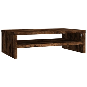 Suport pentru monitor stejar fumuriu 42x24x13 cm lemn prelucrat - Img 2