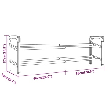 Suport pentru pantofi extensibil cu 2 rafturi, 119x24x37 cm - Img 7