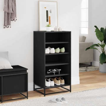 Suport pentru pantofi negru 48x38x97,5 cm Lemn prelucrat - Img 3