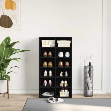 Suport pentru pantofi Stejar negru 54x34x100,5cm Lemn prelucrat - Img 3