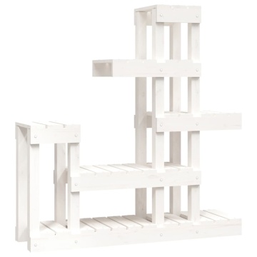 Suport pentru plante, alb,92x25x97 cm, lemn masiv de pin - Img 2