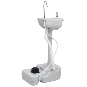 Suport portabil de camping, pentru spălat mâini, cu cort, 20 L - Img 6