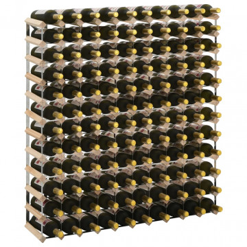 Suport sticle de vin pentru 120 sticle, lemn masiv de pin - Img 1