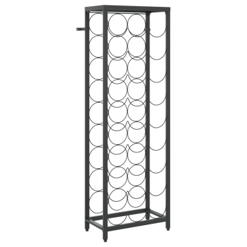 Suport sticle vin 27 de sticle, negru 34x18x100 cm fier forjat - Img 2