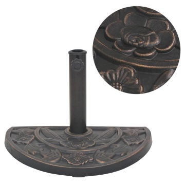 Suport umbrelă de soare, rășină, semicerc, bronz, 9 kg - Img 1