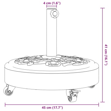 Suport umbrelă pentru stâlpi Ø38 / 48 mm, 27 kg, rotund - Img 7