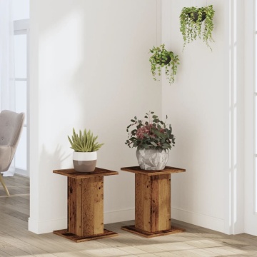 Suporturi de plante 2 buc. lemn vechi 30x30x40cm lemn prelucrat - Img 3