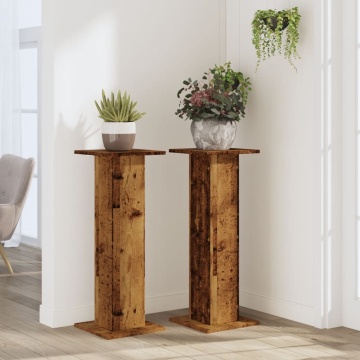 Suporturi de plante 2 buc. lemn vechi 30x30x80cm lemn prelucrat - Img 3