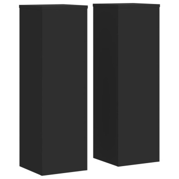 Suporturi de plante, 2 buc., negru, 25x25x80 cm, lemn prelucrat - Img 2