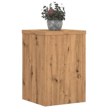 Suporturi de plante, 2 buc., stejar artizanal, 25x25x35cm, lemn - Img 3