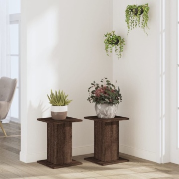 Suporturi plante 2 buc. stejar maro 30x30x40 cm lemn prelucrat - Img 3