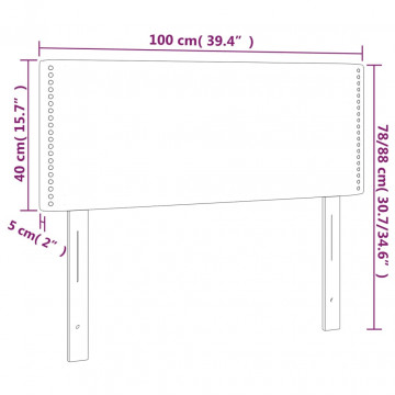 Tăblie de pat, alb, 100x5x78/88 cm, piele ecologică - Img 7