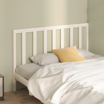 Tăblie de pat, alb, 146x4x100 cm, lemn masiv de pin - Img 1