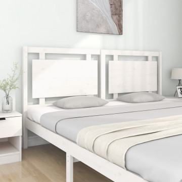 Tăblie de pat, alb, 185,5x4x100 cm, lemn masiv de pin - Img 3