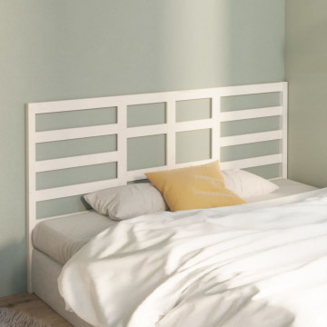 Tăblie de pat, alb, 186x4x104 cm, lemn masiv de pin - Img 3