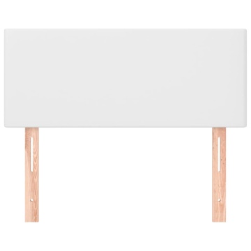 Tăblie de pat, alb, 90x5x78/88 cm, piele ecologică - Img 3