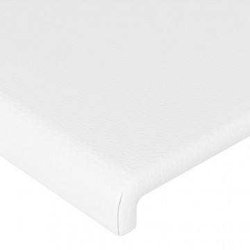 Tăblie de pat, alb, 90x5x78/88 cm, piele ecologică - Img 4