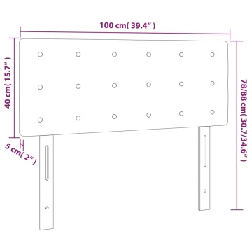 Tăblie de pat, crem, 100x5x78/88 cm, textil - Img 7