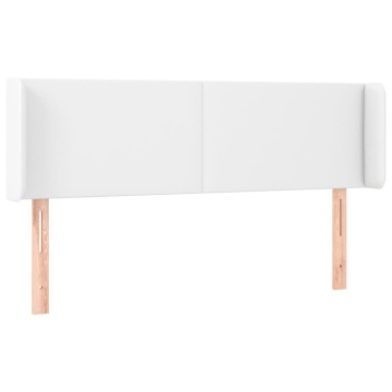 Tăblie de pat cu aripioare alb 147x16x78/88 cm piele ecologică - Img 2