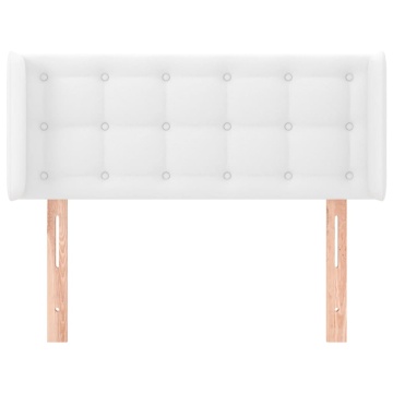 Tăblie de pat cu aripioare alb 83x16x78/88 cm piele ecologică - Img 3