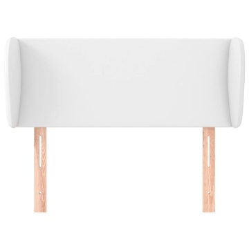 Tăblie de pat cu aripioare alb 93x23x78/88 cm piele ecologică - Img 3