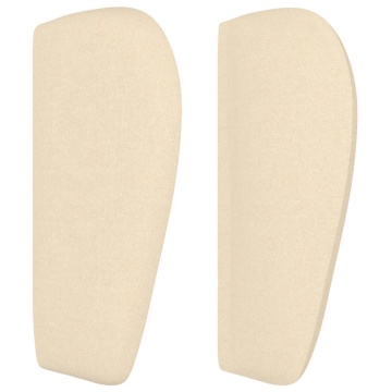 Tăblie de pat cu aripioare crem 203x23x78/88 cm textil - Img 4