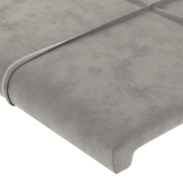 Tăblie de pat cu aripioare gri deschis 103x23x118/128cm catifea - Img 8