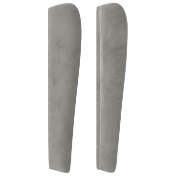 Tăblie de pat cu aripioare gri deschis 103x23x118/128cm catifea - Img 4