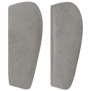 Tăblie de pat cu aripioare gri deschis 103x23x78/88 cm catifea - Img 4
