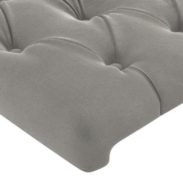 Tăblie de pat cu aripioare gri deschis 103x23x78/88 cm catifea - Img 8