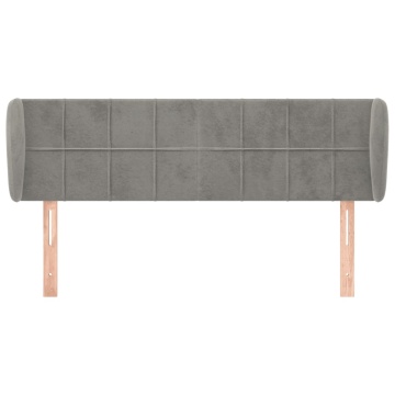 Tăblie de pat cu aripioare gri deschis 147x23x78/88 cm catifea - Img 3